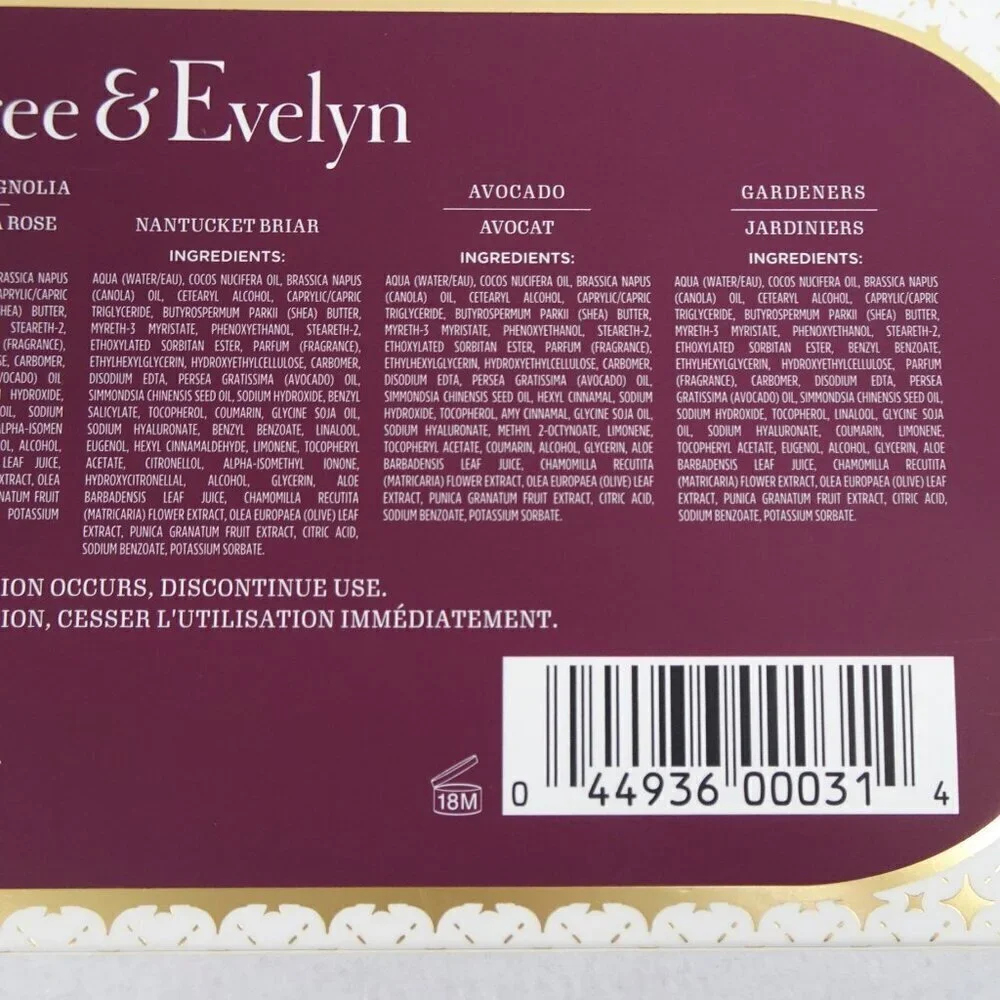 Crabtree & Evelyn Hand Therapy Gift Set 6 x 1.5 oz Rosewater Pear Almond Avocado